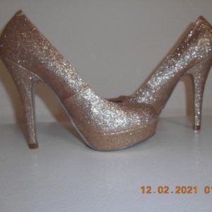 Madden girl rose gold glitter heels best sale